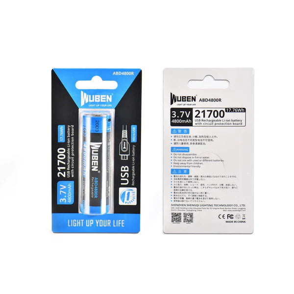WUBEN ABD4800R 4800mAh 21700 Rechargeable Li-ion Battery (Protected)
