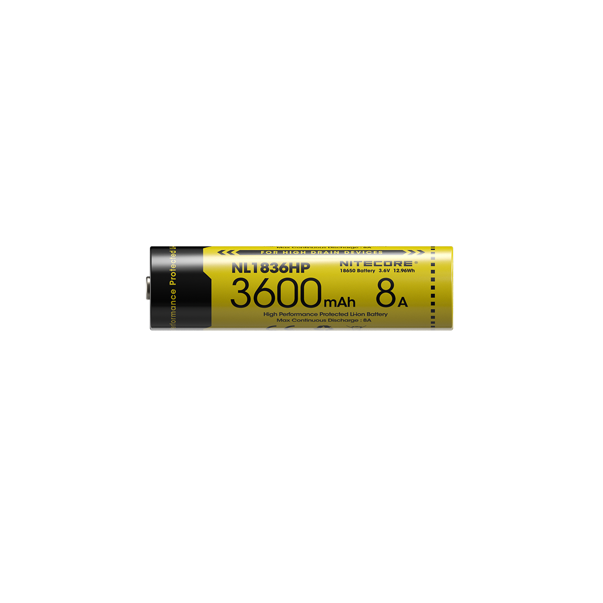 Nitecore NL1836HP 3600mAh 18650 High Performance Rechargeable Li-ion Battery (Protected)