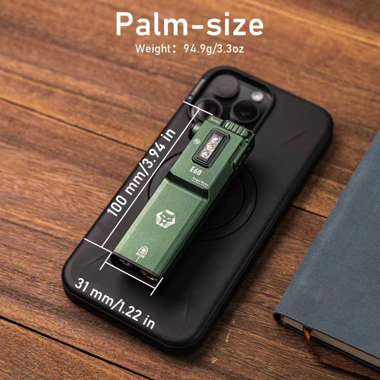 RovyVon E60 Flat Palm - sized EDC Torch - Refraction Lighting