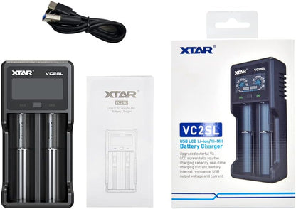 XTAR VC2SL Li - ion/NiMH USB - C Two - Slot Battery Charger - Refraction Lighting