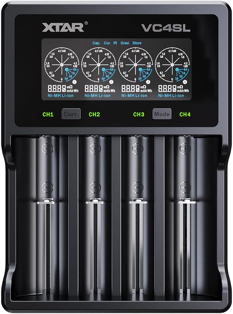 XTAR VC4SL Li - ion/NiMH USB - C Four - Slot Battery Charger - Refraction Lighting