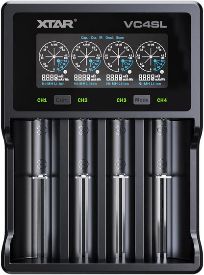 XTAR VC4SL Li - ion/NiMH USB - C Four - Slot Battery Charger - Refraction Lighting