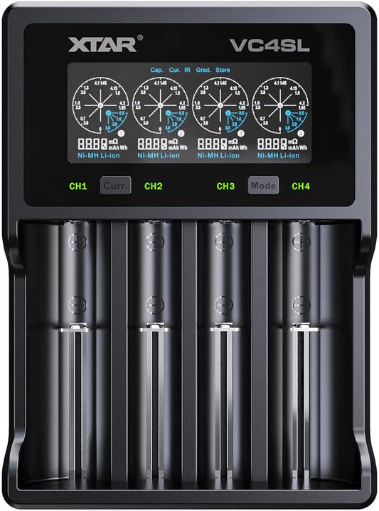 XTAR VC4SL Li - ion/NiMH USB - C Four - Slot Battery Charger - Refraction Lighting