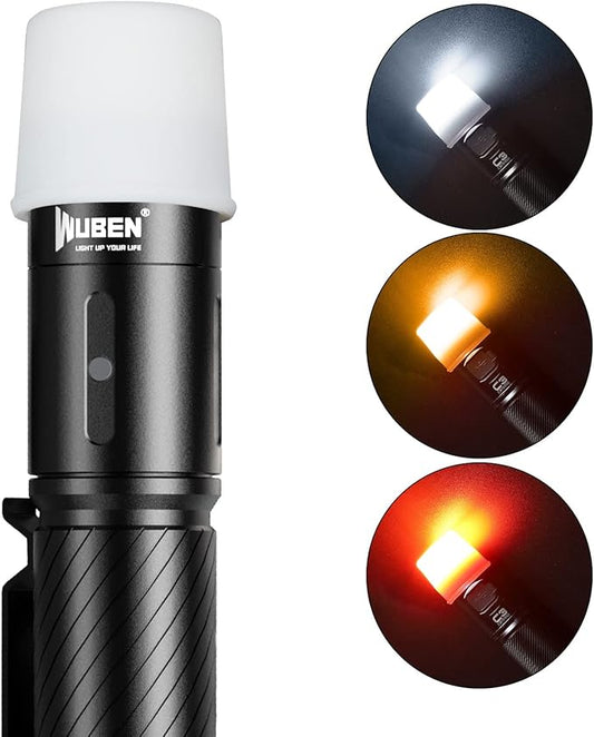 WUBEN AC1 Diffuser 3 Pack (White, Warm & Red) - Fits L50 & C3 (24.5mm - 26mm Head Diameter) - Refraction Lighting