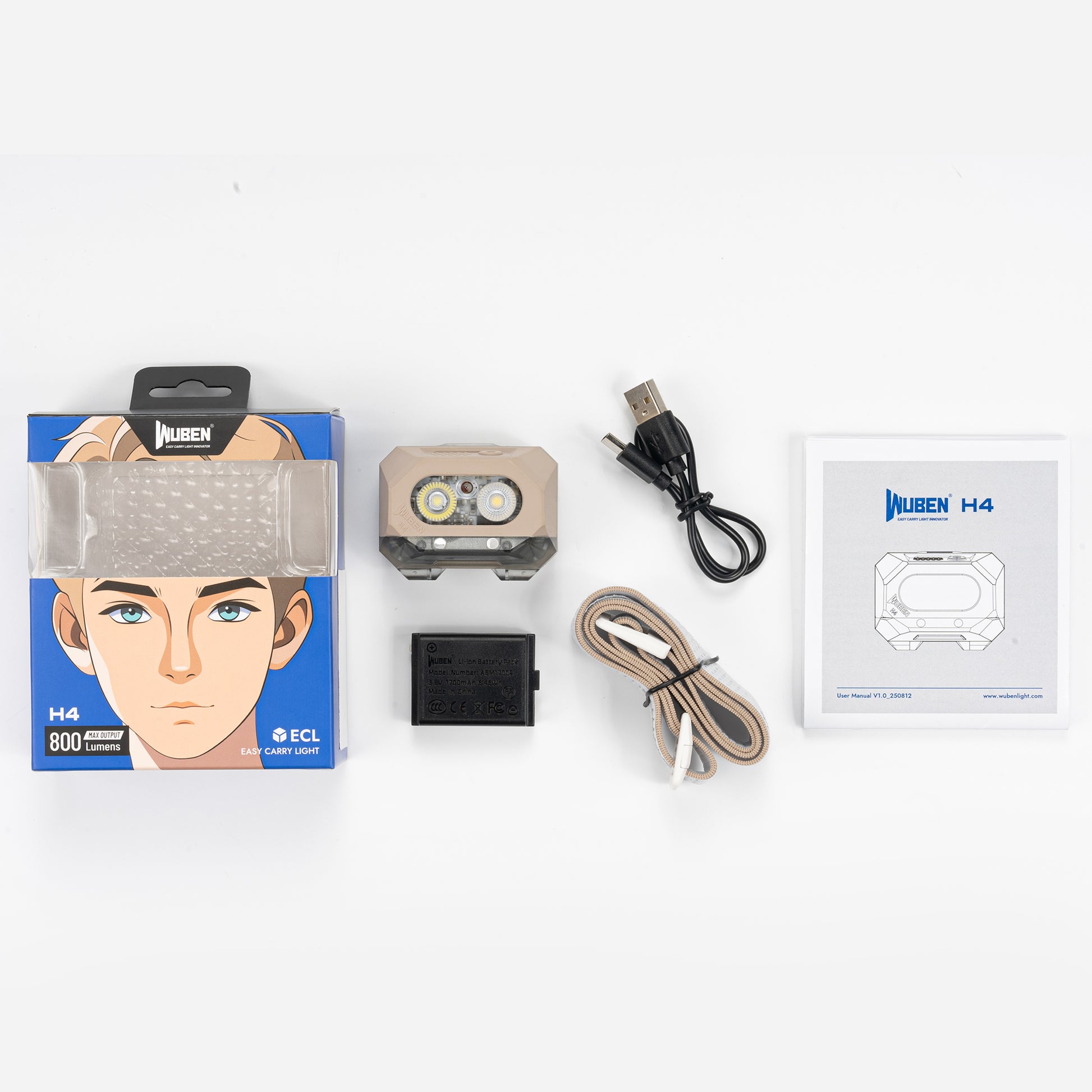 WUBEN H4 Multi - function Head Torch - With Dual Battery Options - Refraction Lighting