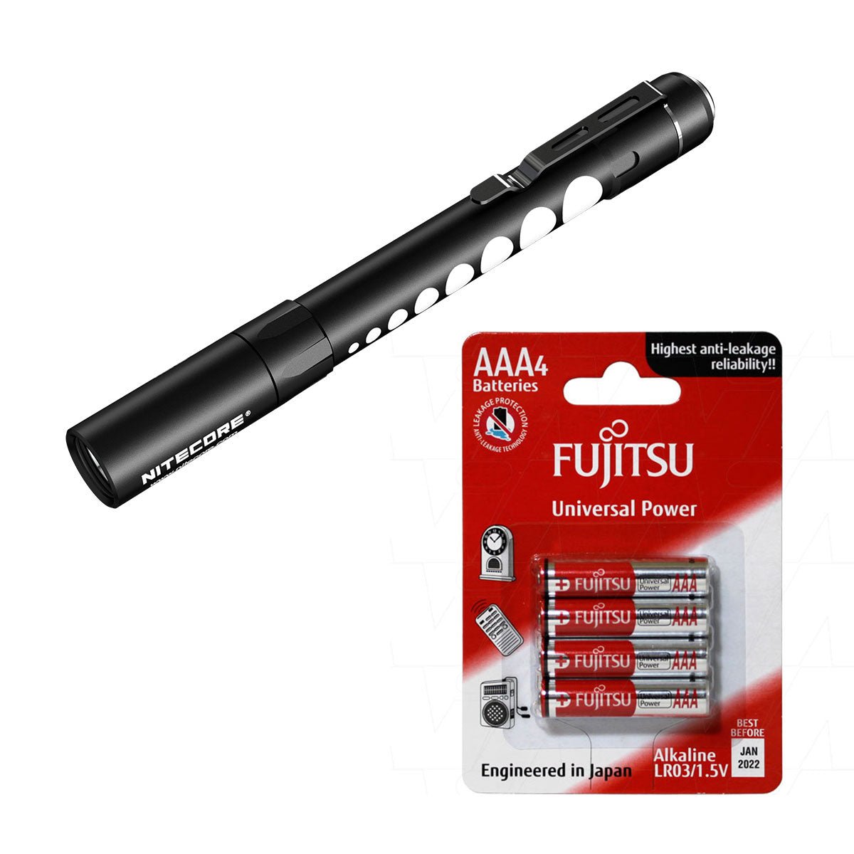 Nitecore MT06MD & Fujitsu AAA Alkaline Battery - 4 Pack (Batteries Included) - Refraction Lighting