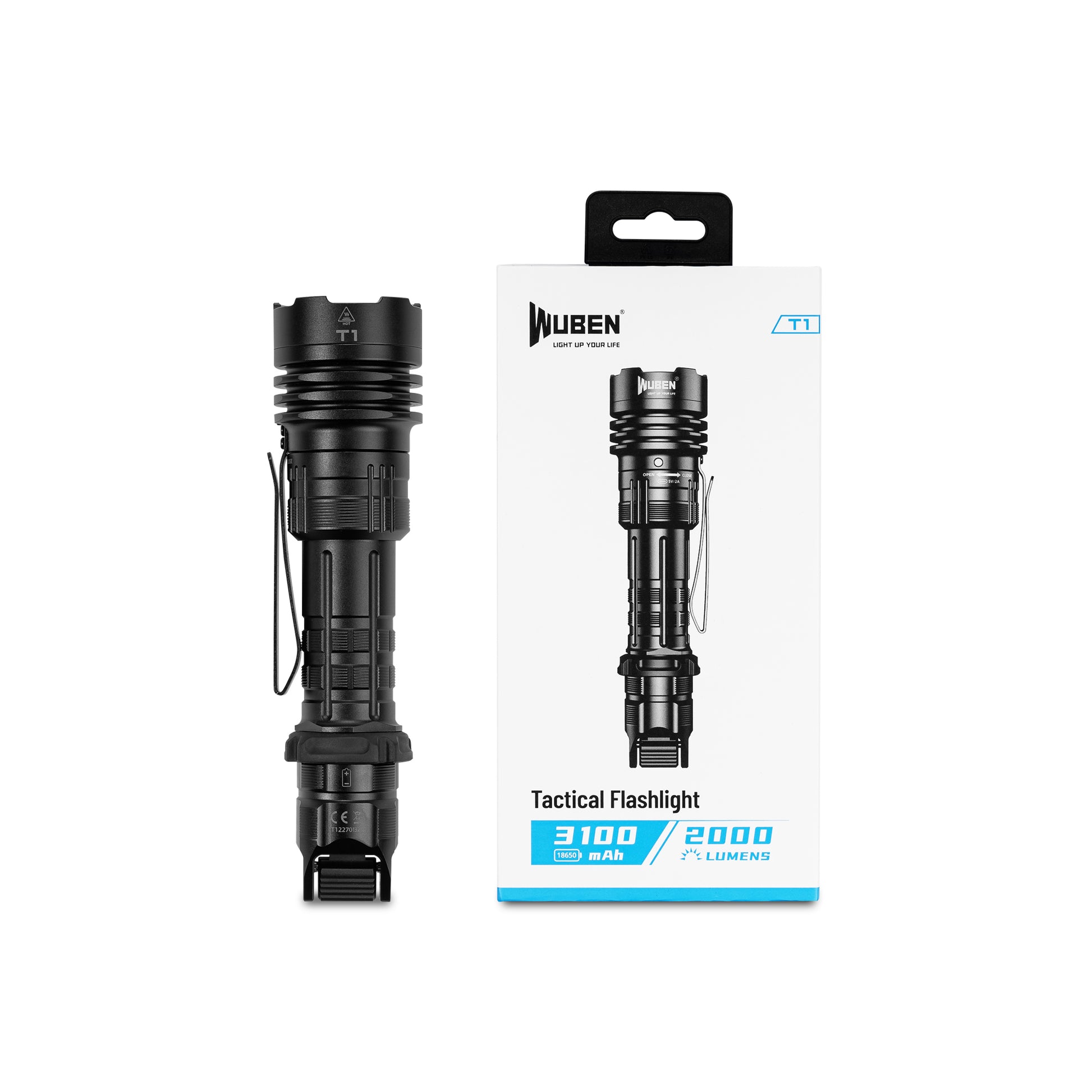 WUBEN T1 2000lm Tactical Torch - Refraction Lighting