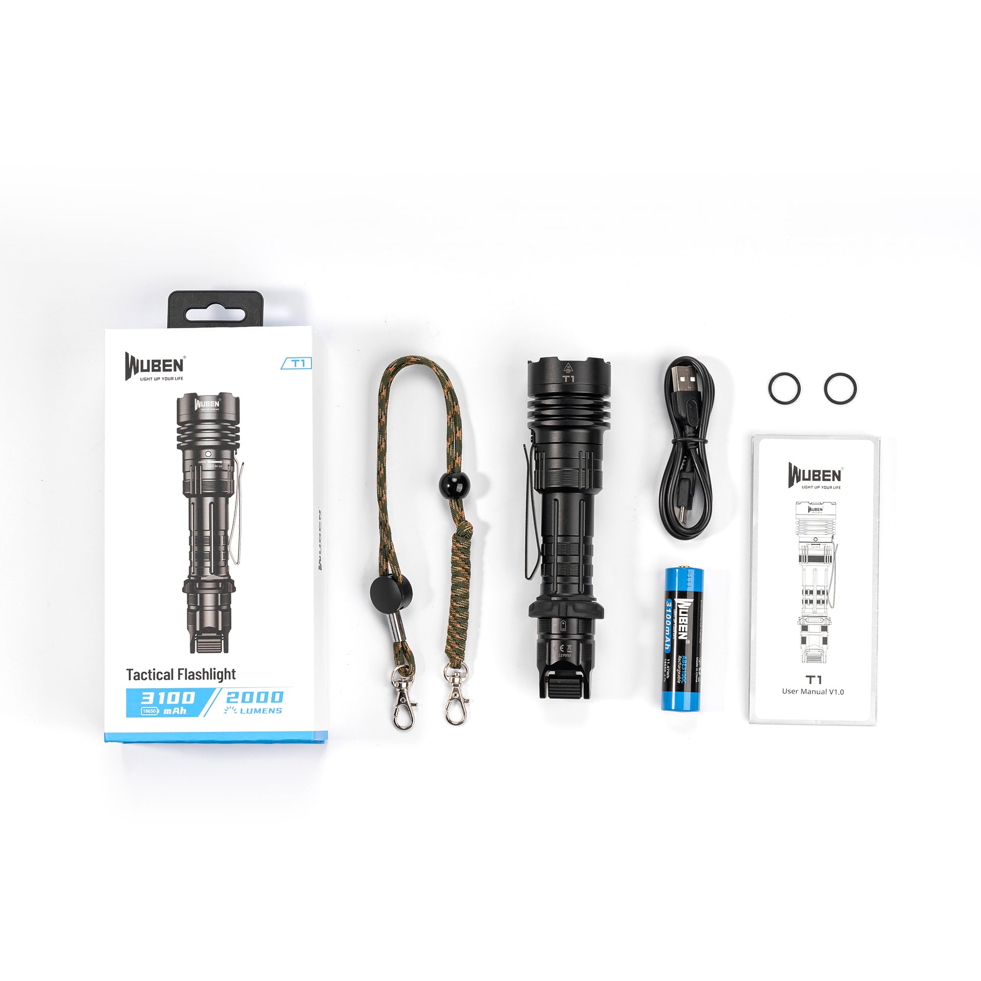 WUBEN T1 2000lm Tactical Torch - Refraction Lighting