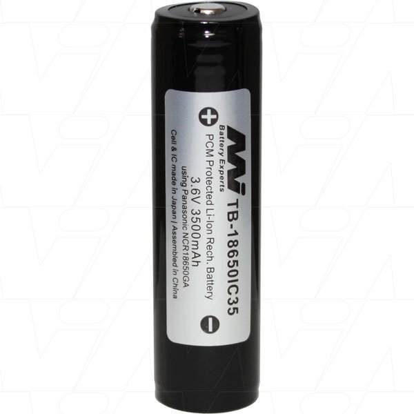 Master Instruments TB - 18650IC35 3500mAh 18650 Rechargeable Li - ion Battery (Protected) - Refraction Lighting