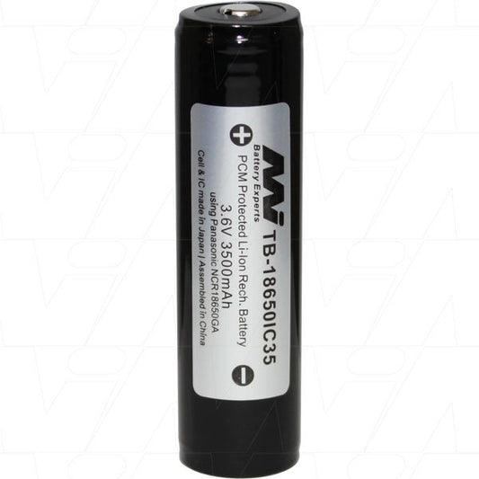 Master Instruments TB - 18650IC35 3500mAh 18650 Rechargeable Li - ion Battery (Protected) - Refraction Lighting