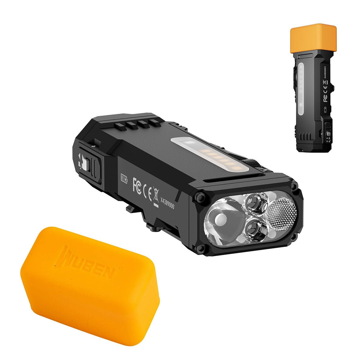 WUBEN X4 Flat EDC 18650 Rechargeable Dual - Beam Torch & Orange Light Kit (Includes Orange Diffuser) - Refraction Lighting