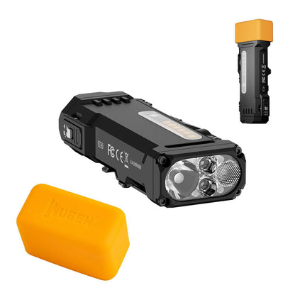 WUBEN X4 Flat EDC 18650 Rechargeable Dual - Beam Torch & Orange Light Kit (Includes Orange Diffuser) - Refraction Lighting