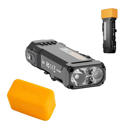 WUBEN X4 Flat EDC 18650 Rechargeable Dual - Beam Torch & Orange Light Kit (Includes Orange Diffuser) - Refraction Lighting