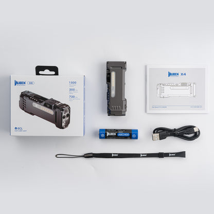 WUBEN X4 Flat EDC 18650 Rechargeable Dual-Beam Torch