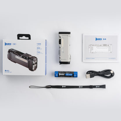WUBEN X4 Flat EDC 18650 Rechargeable Dual-Beam Torch