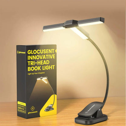 Glocusent Innovative Tri - Head Book Light - Refraction Lighting