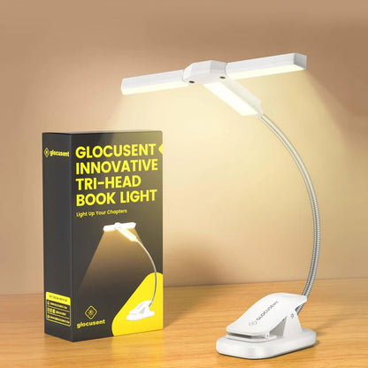 Glocusent Innovative Tri - Head Book Light - Refraction Lighting